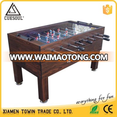 S18 New glass coin operated table football soccer table