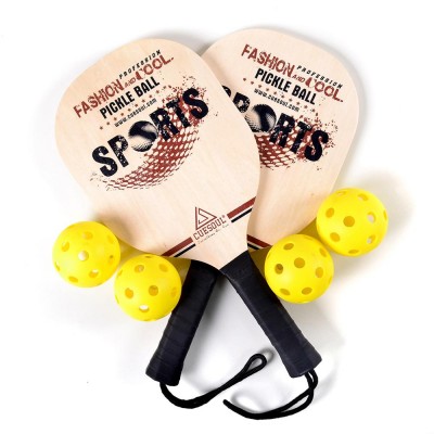 CUESOUL Basswood Pickle ball in wholesale, with 2 rackets and 4 balls in a set