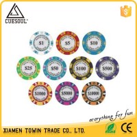 CUESOUL secure package custom printed clay poker chip